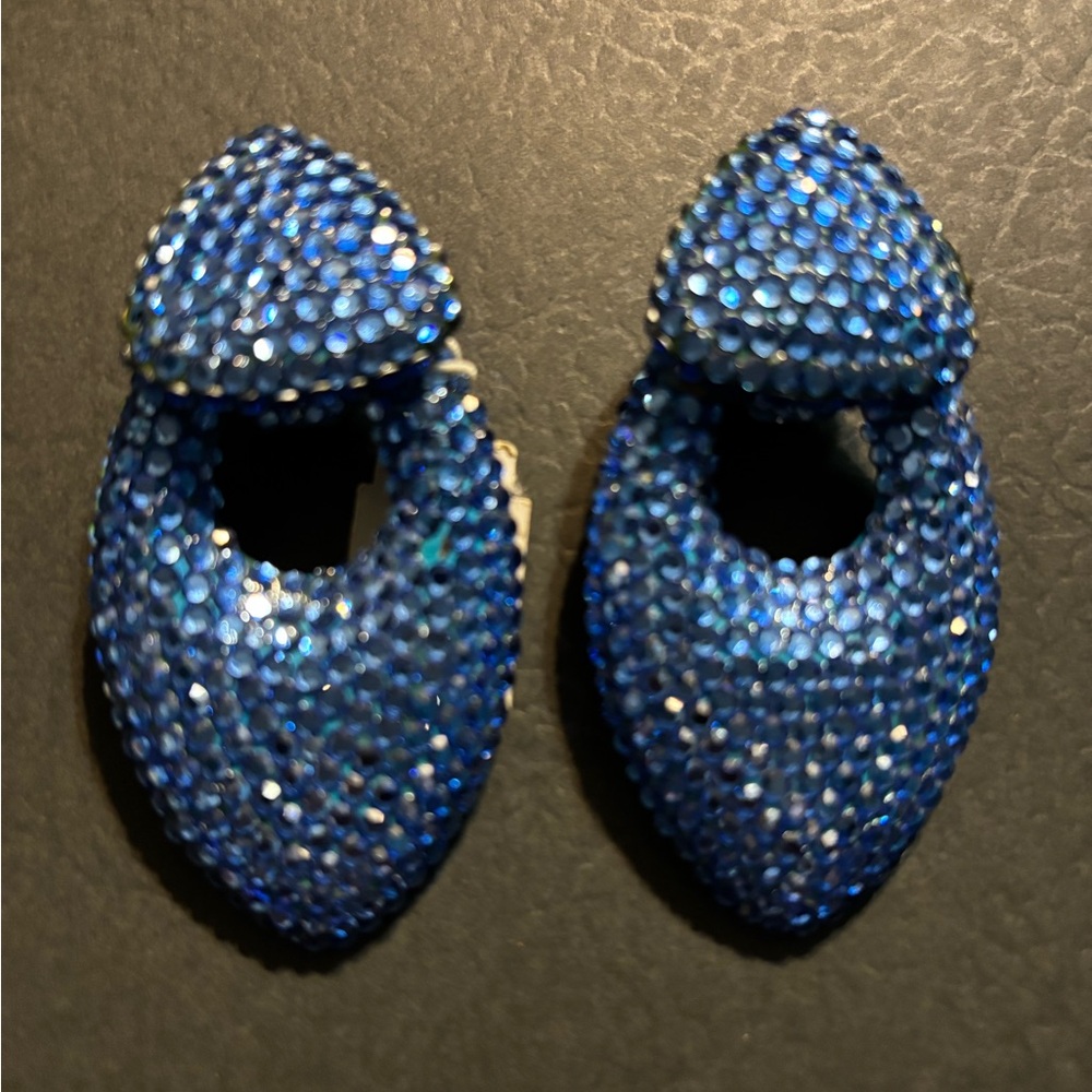 Blue Crystal Drop Earrings